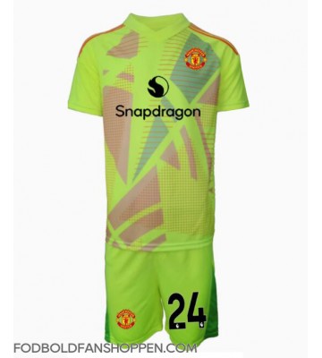 Manchester United Andre Onana #24 Målmand Udebanetrøje Børn 2024-25 Kortærmet (+ Korte bukser)